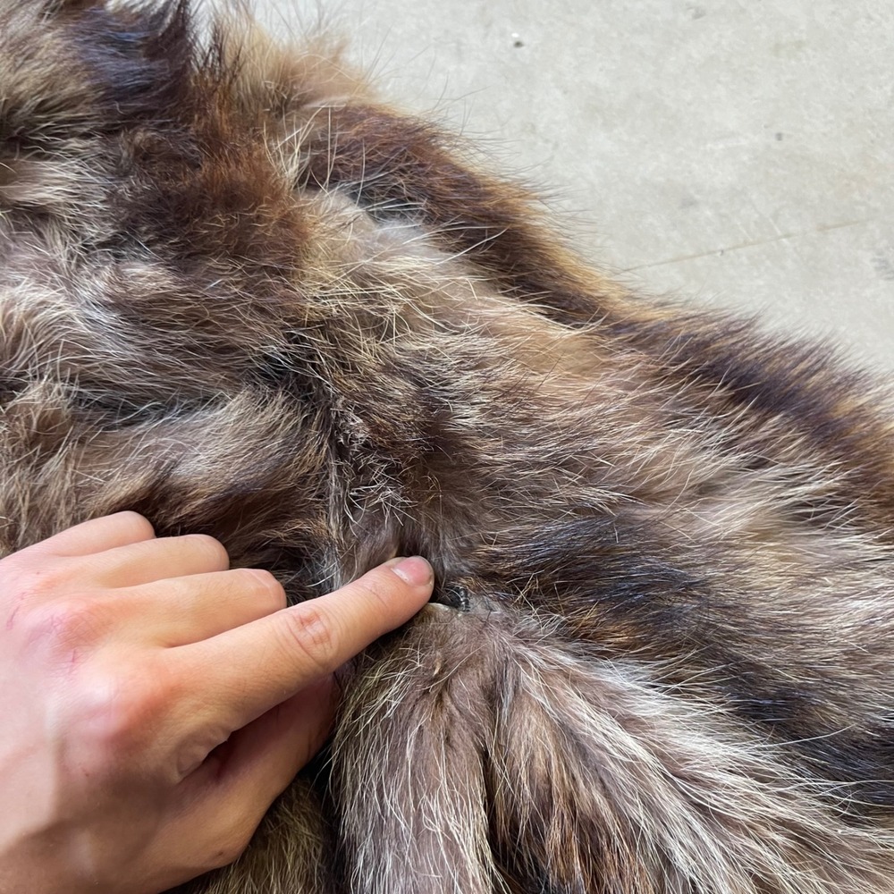 Nicholas Furs New Haven Vintage Raccoon Fur Coat Brown Grey Shawl Collar Lined - Picture 5 of 11